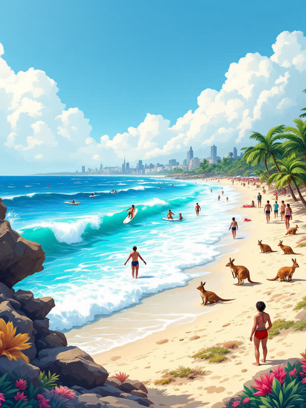 Sakarin Villapaitatehdas: Australian surffiranta ja kengurut